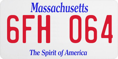 MA license plate 6FH064