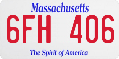 MA license plate 6FH406