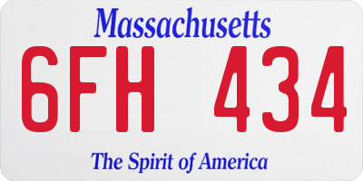 MA license plate 6FH434