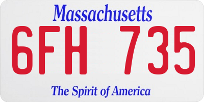 MA license plate 6FH735