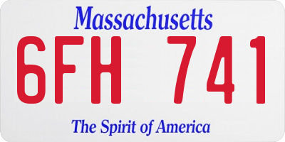 MA license plate 6FH741