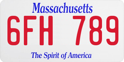 MA license plate 6FH789