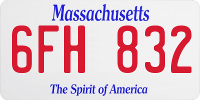 MA license plate 6FH832