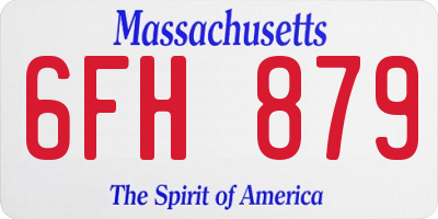 MA license plate 6FH879