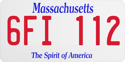 MA license plate 6FI112