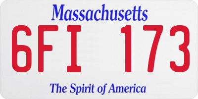 MA license plate 6FI173
