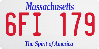 MA license plate 6FI179