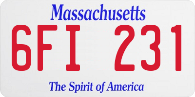 MA license plate 6FI231