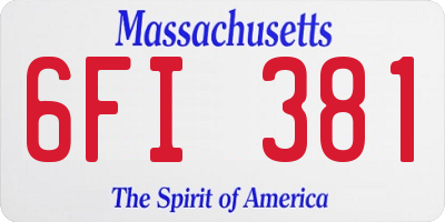 MA license plate 6FI381