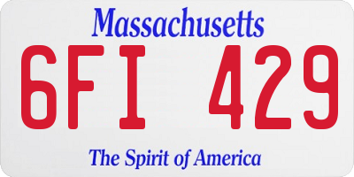 MA license plate 6FI429