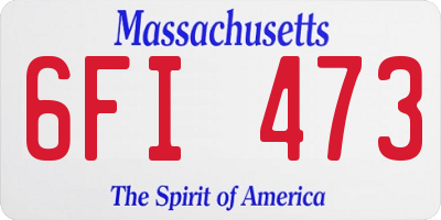 MA license plate 6FI473