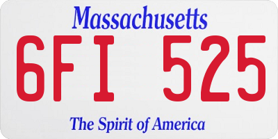 MA license plate 6FI525