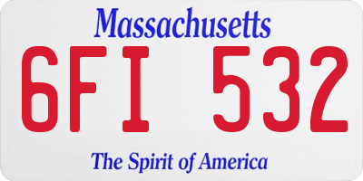MA license plate 6FI532