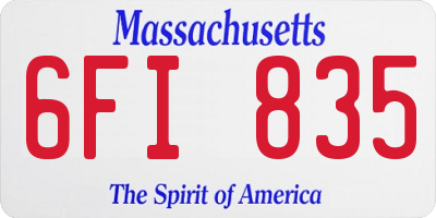 MA license plate 6FI835
