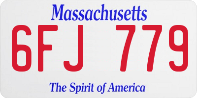 MA license plate 6FJ779