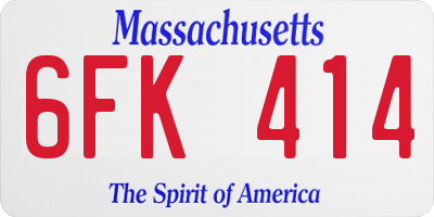 MA license plate 6FK414