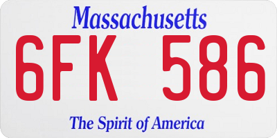 MA license plate 6FK586