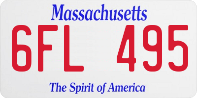MA license plate 6FL495