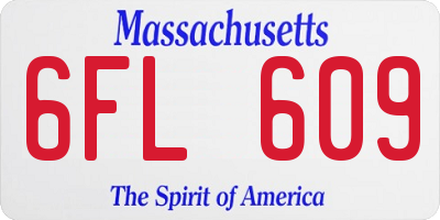 MA license plate 6FL609