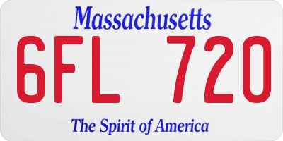 MA license plate 6FL720