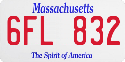 MA license plate 6FL832