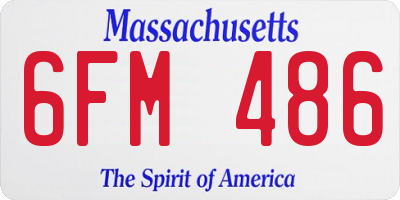 MA license plate 6FM486