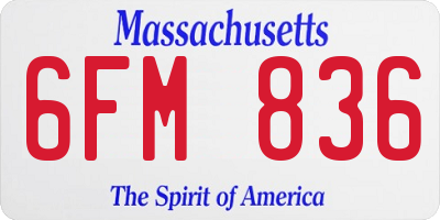 MA license plate 6FM836