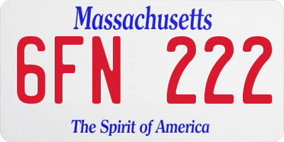 MA license plate 6FN222