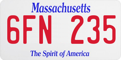 MA license plate 6FN235