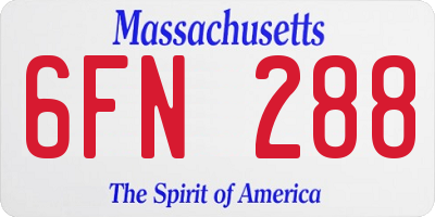 MA license plate 6FN288