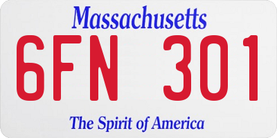 MA license plate 6FN301