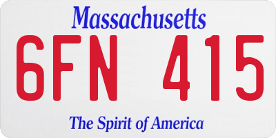 MA license plate 6FN415
