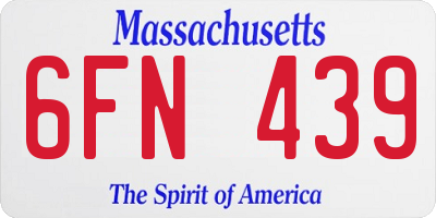 MA license plate 6FN439