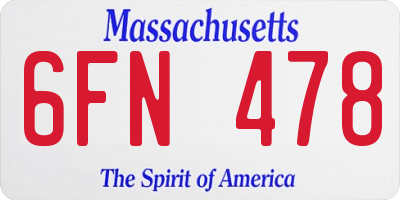 MA license plate 6FN478
