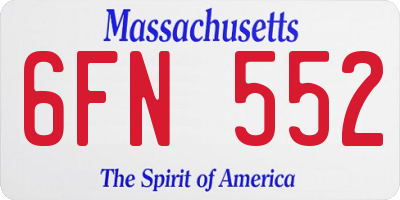 MA license plate 6FN552