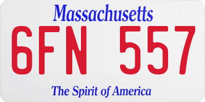 MA license plate 6FN557