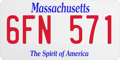 MA license plate 6FN571