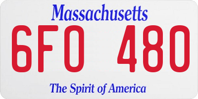 MA license plate 6FO480