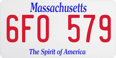 MA license plate 6FO579