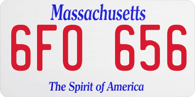 MA license plate 6FO656