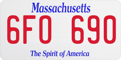 MA license plate 6FO690
