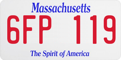 MA license plate 6FP119