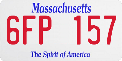 MA license plate 6FP157
