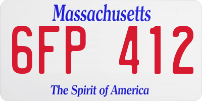 MA license plate 6FP412
