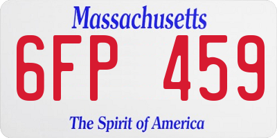 MA license plate 6FP459