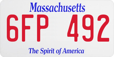 MA license plate 6FP492