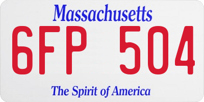 MA license plate 6FP504