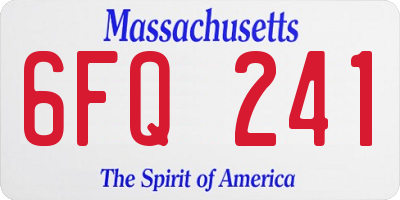 MA license plate 6FQ241