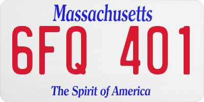 MA license plate 6FQ401