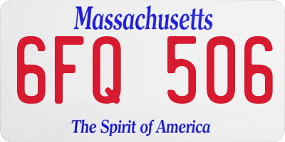 MA license plate 6FQ506